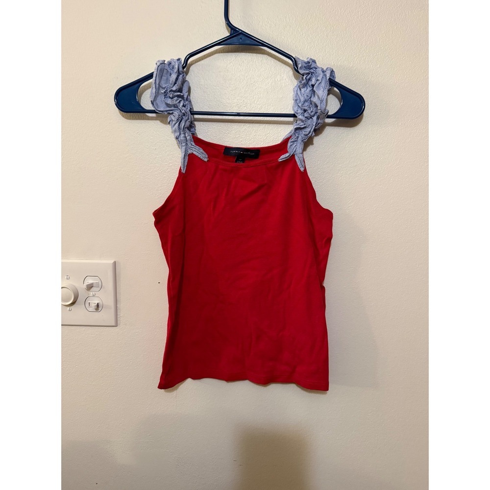 Tommy Hilfiger Ruffle Strap Tank Top Vintage Size S/P